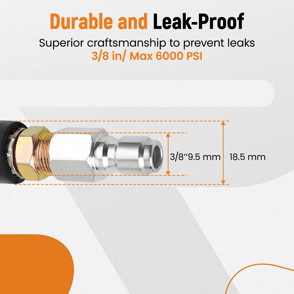 3/8" Non-Marking Water Pressure Washer Hose for HighTem (100ft, 6000psi)