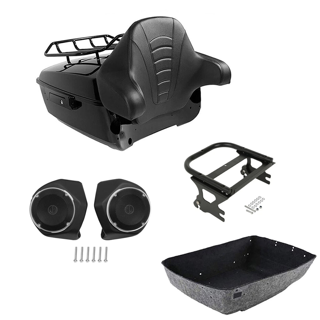 Trunk Luggage Backrest Rack Speakers for Harley Touring (1997–2008)