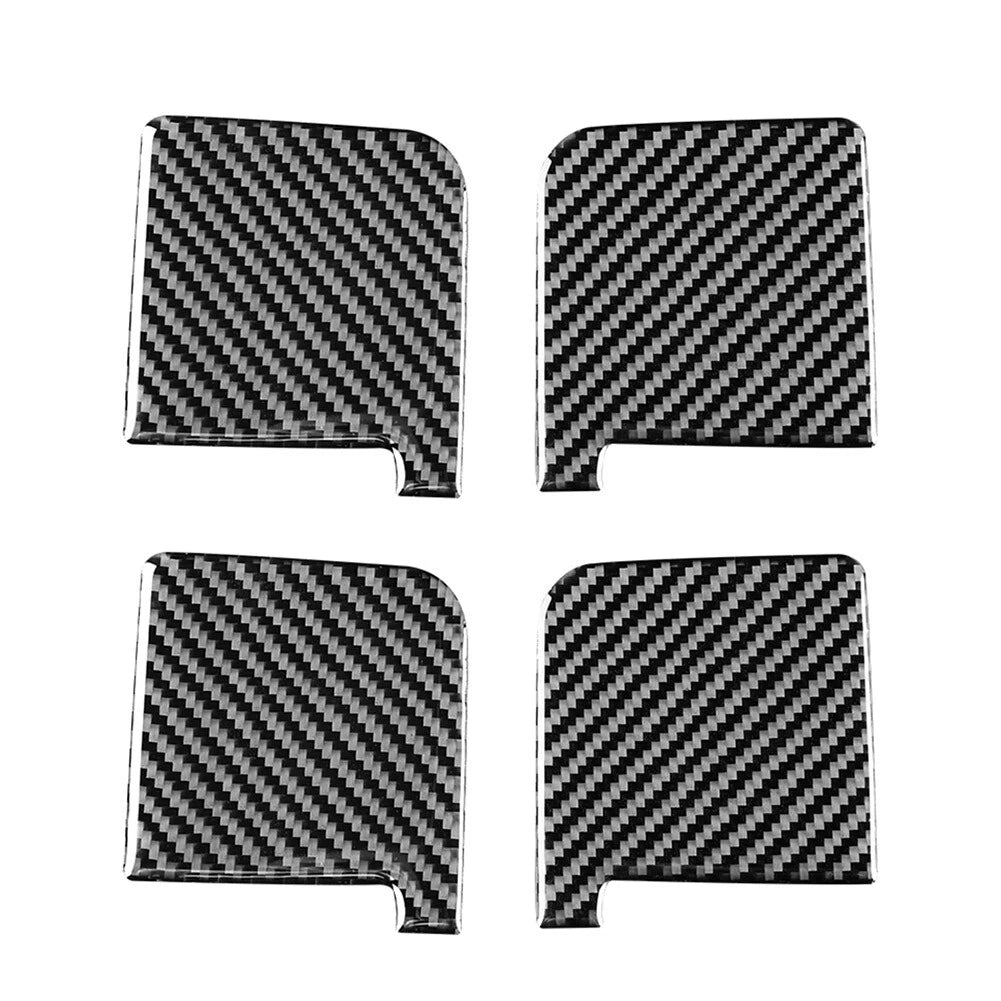 Set of 4 Black Carbon Fiber Door Handle Bowl Cover Trim for Toyota Tundra (2014–2021)