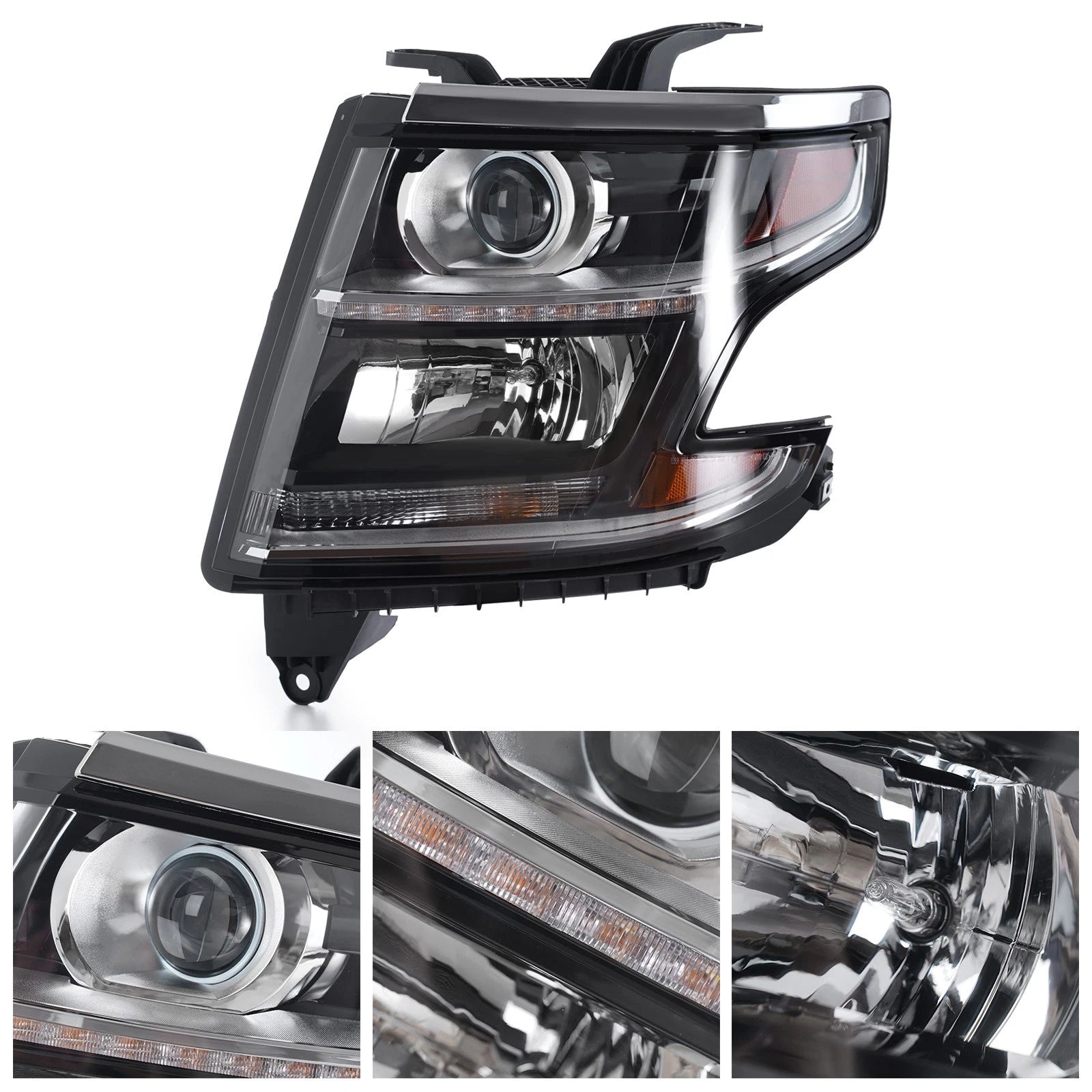 Halogen Headlight for Chevy Suburban/Tahoe (2015–2017) with Bulb Driver Left