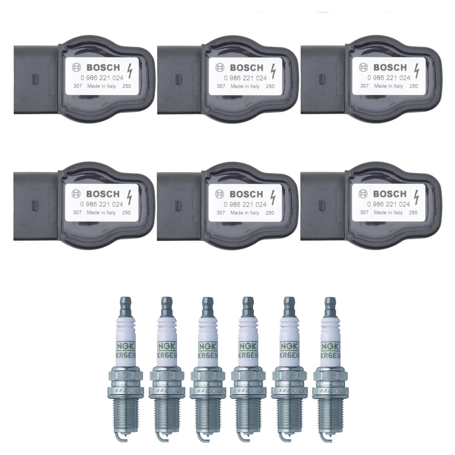 Set of 6 Ignition Coils & Spark Plugs for NSX A4 Q5 E36 XJ6 (1990–2005)
