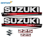 Top Cowling Sticker Kit for Suzuki 4 Stroke 225HP (Graphics Decals)