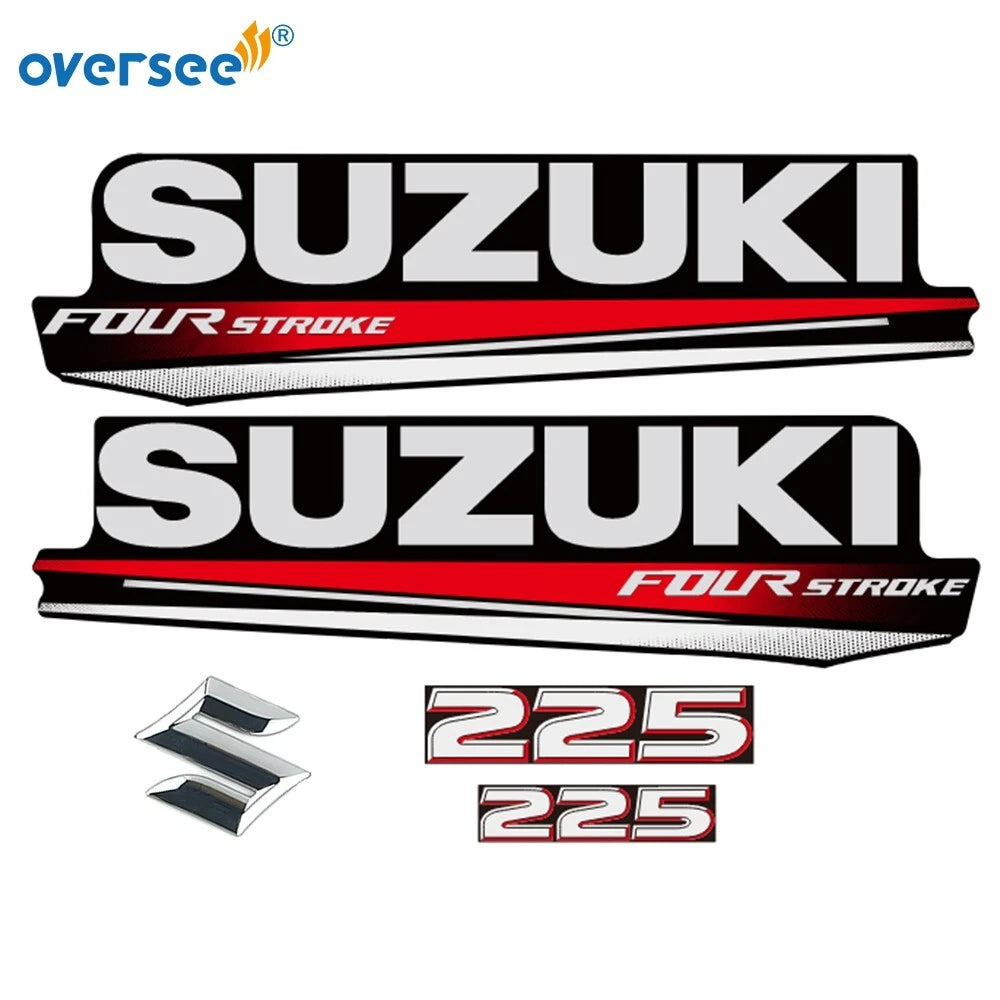 Top Cowling Sticker Kit for Suzuki 4 Stroke 225HP (Graphics Decals)