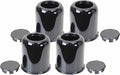 Set of 4 Stainless Steel Black Wheel Center Caps for LIBRA Trailer (3.19")