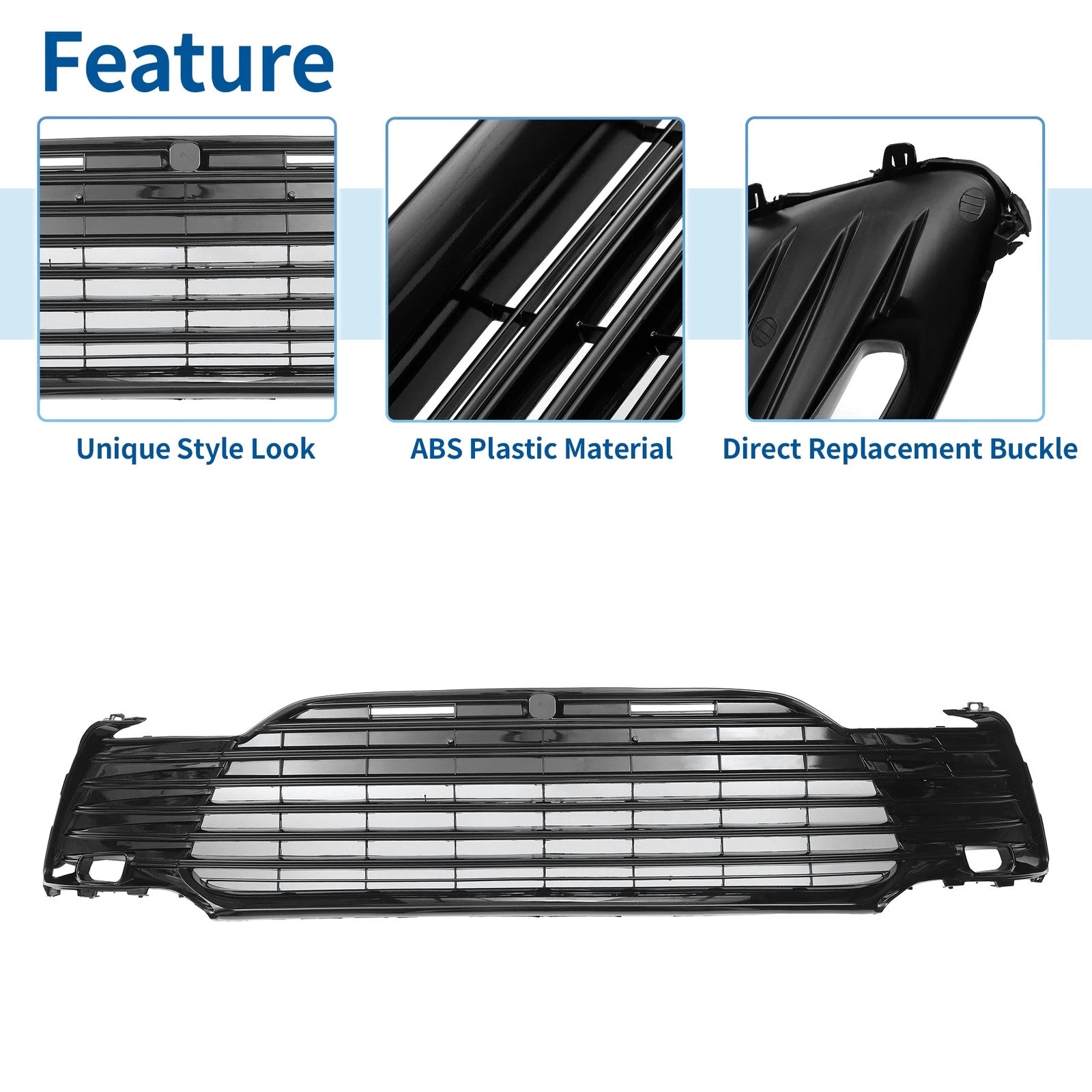 Front Lower Bumper Grille for Toyota Camry LE (2021–2022) Black