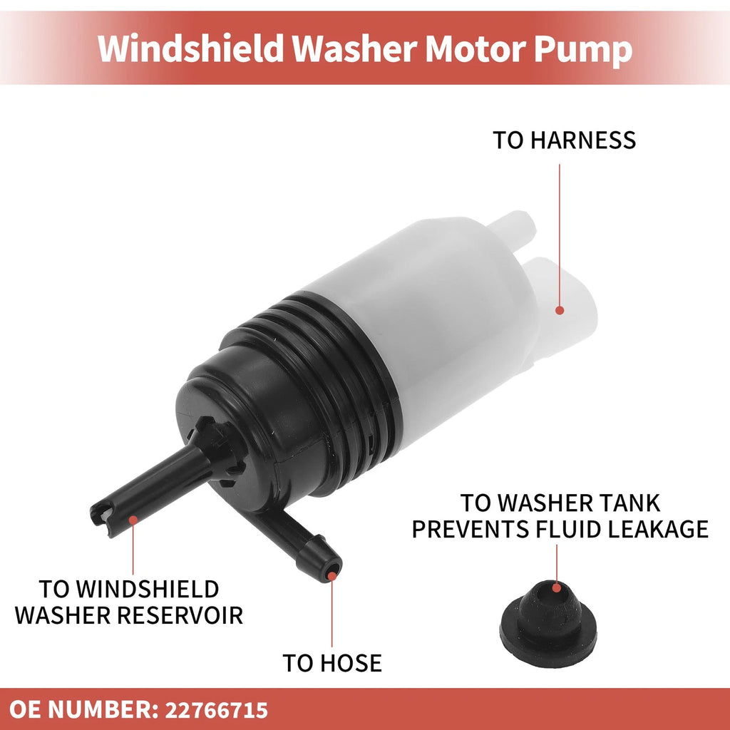 Windshield Washer Pump w/ Grommet for GMC Envoy XL (2002–2009) No. 22766715