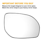 Right Side Heated White Mirror Glass for Hyundai Santa Fe (2012–2019)