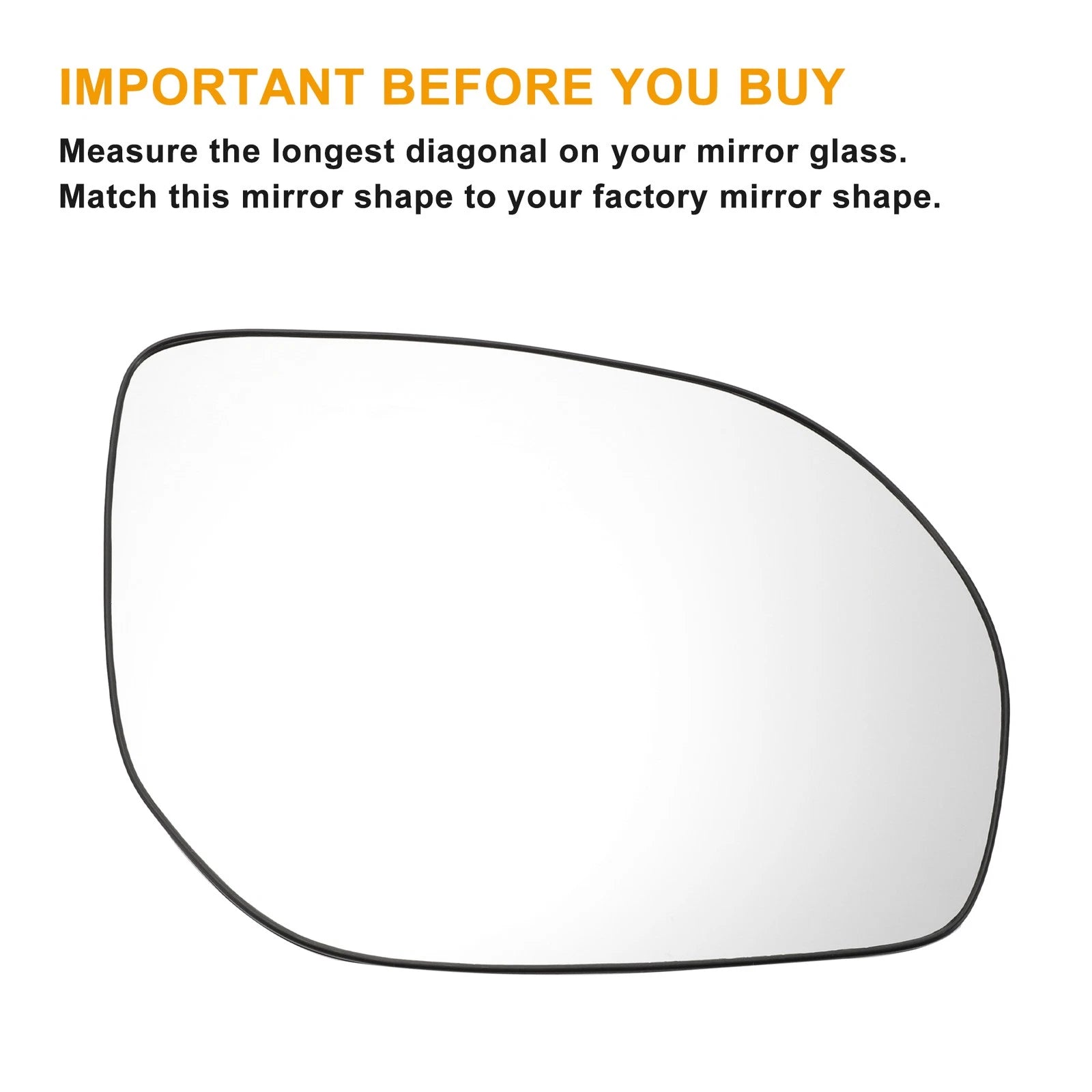 Right Side Heated White Mirror Glass for Hyundai Santa Fe (2012–2019)