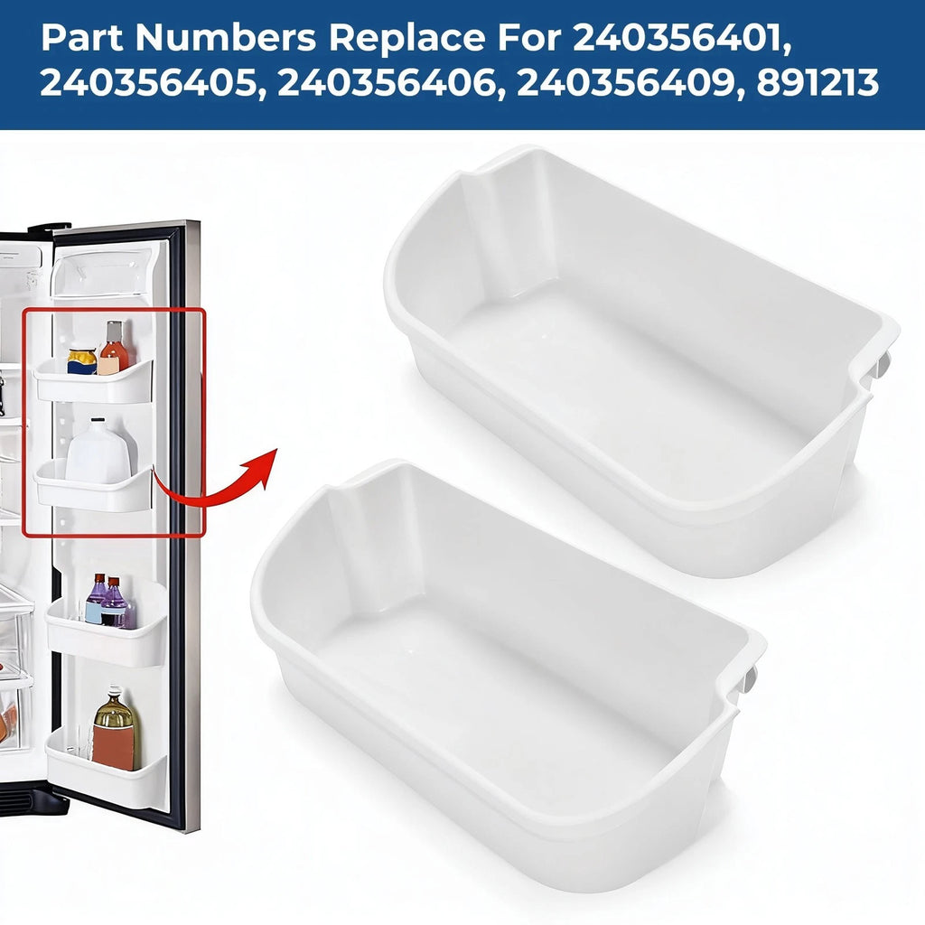 2X White Gallon Door Bin for Frigidaire Refrigerator (AP2116036, 240356401)