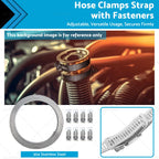 304 Stainless Steel Worm Clamp Hose Clamps Set of 4 Adjustable