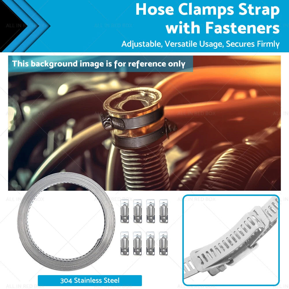 304 Stainless Steel Worm Clamp Hose Clamps Set of 4 Adjustable
