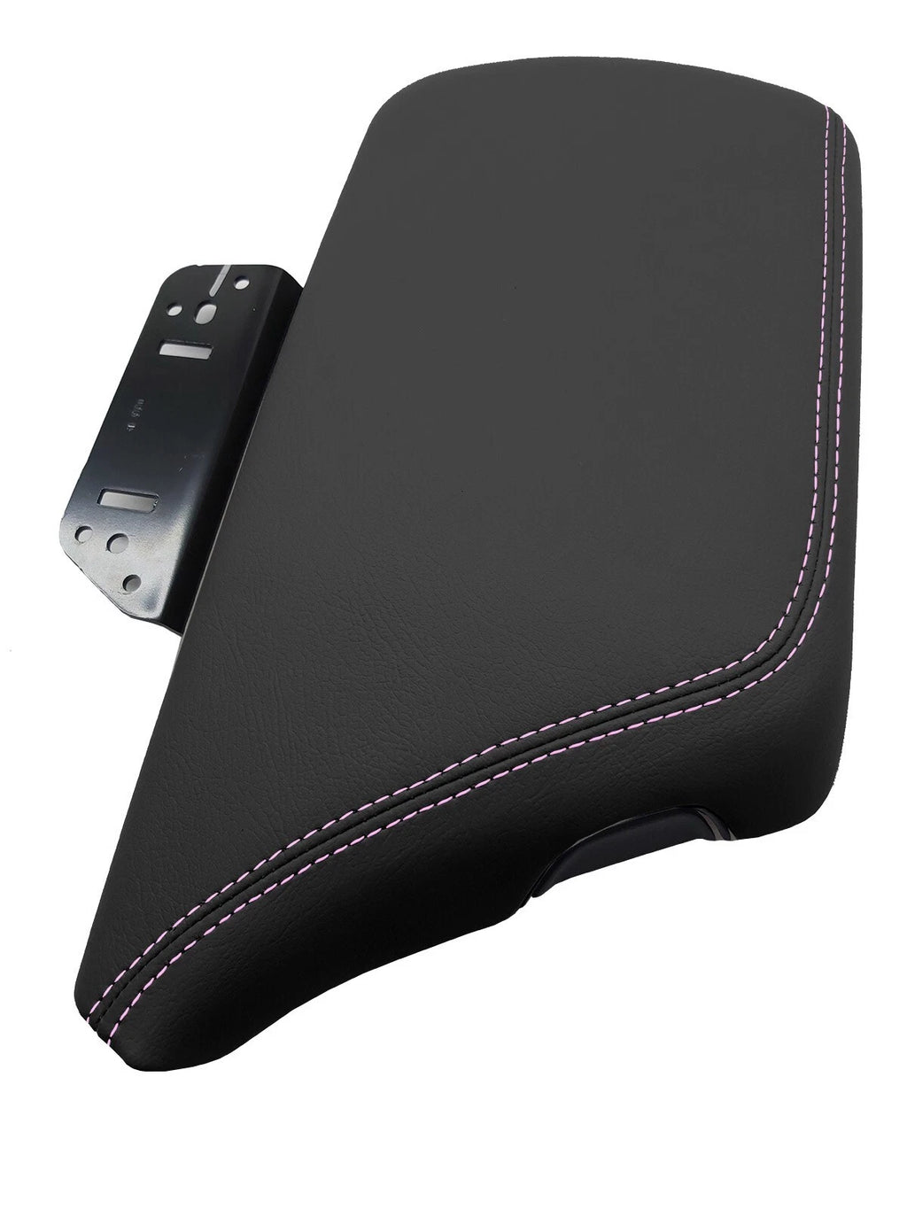 Leather Console Lid Armrest Cover for Dodge Challenger (2015–2020) Pink Stitch
