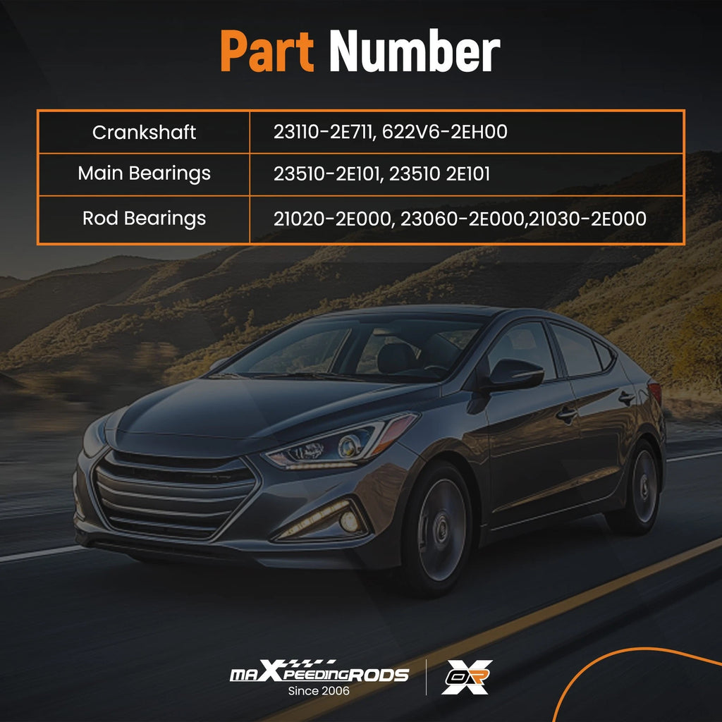 Crankshaft with Rods and Bearings Kit for Hyundai Elantra Forte (2019–2021)