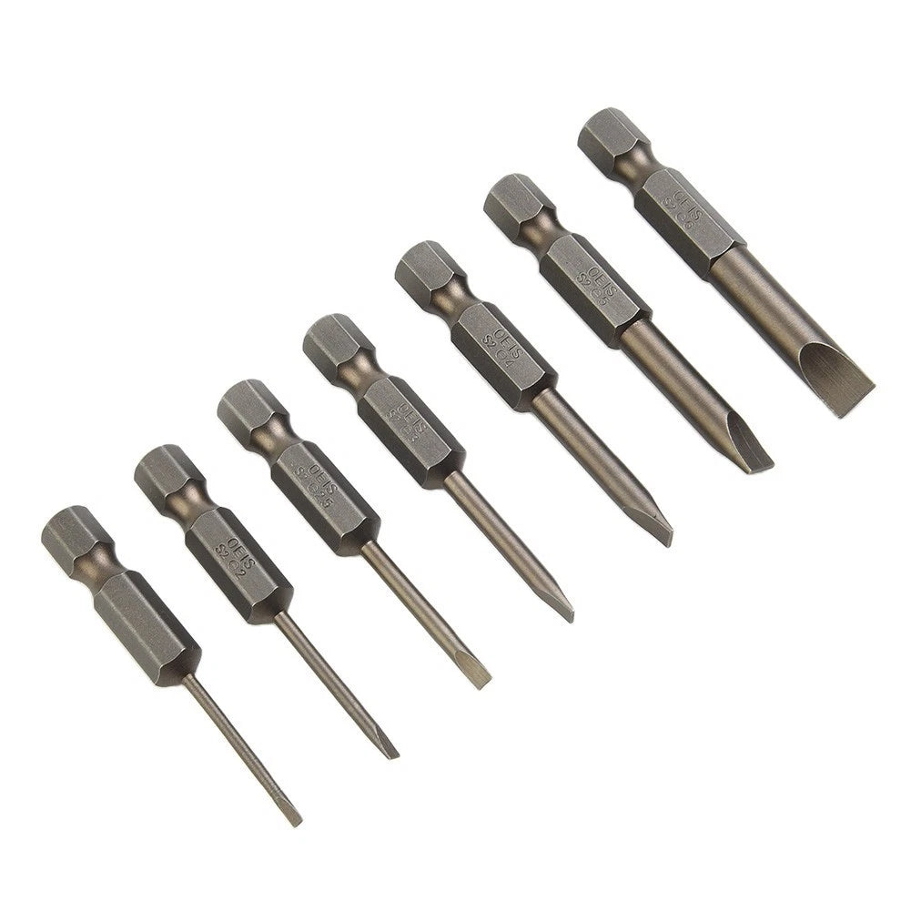 Set of 6 Screwdriver Bit Nutdrivers 2.0-6.35mm Shank 50mm Length