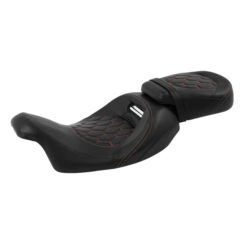 Driver Passenger Seat Backrest for Harley Road Glide (2014-2023) Red Stitching