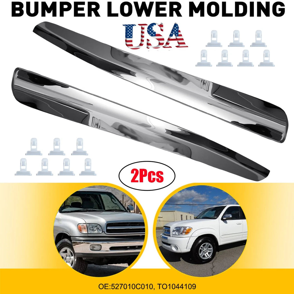 2X Front Bumper Trim Molding Chrome for Toyota Tundra (2000–2006)