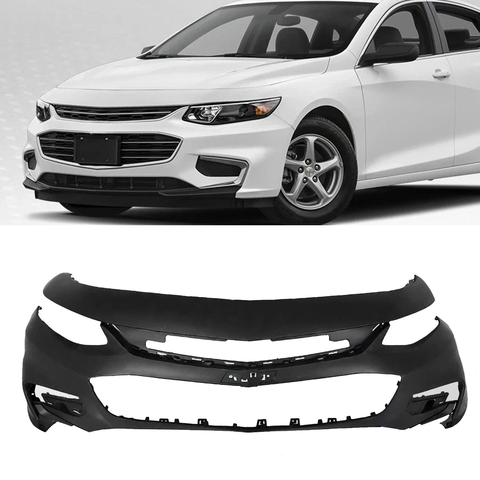 Primed Front Bumper Cover for Chevrolet Malibu (2016–2018)