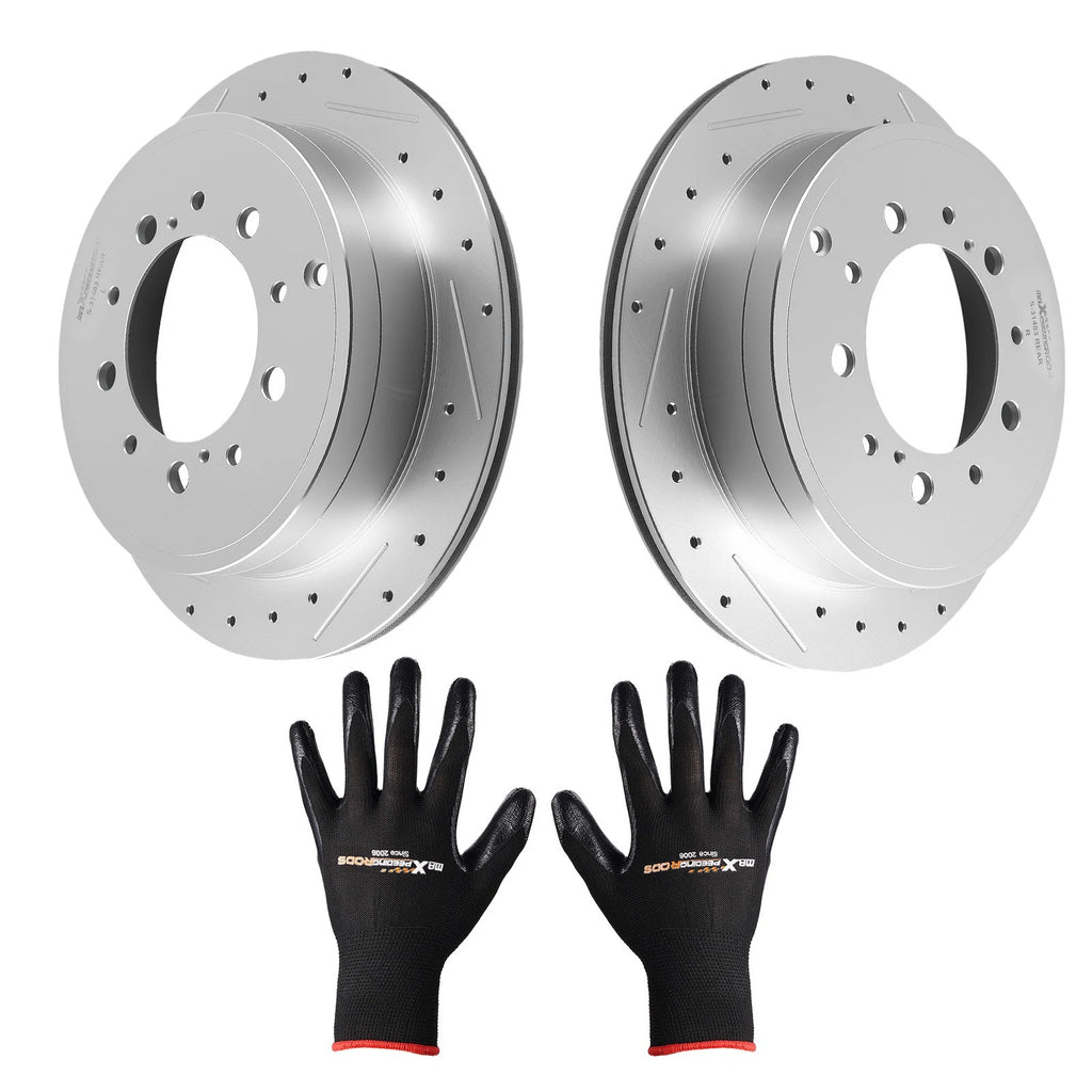 Rear Left and Right Brake Rotors Kit for Lexus LX570 and Toyota Land Cruiser (2008–2021)