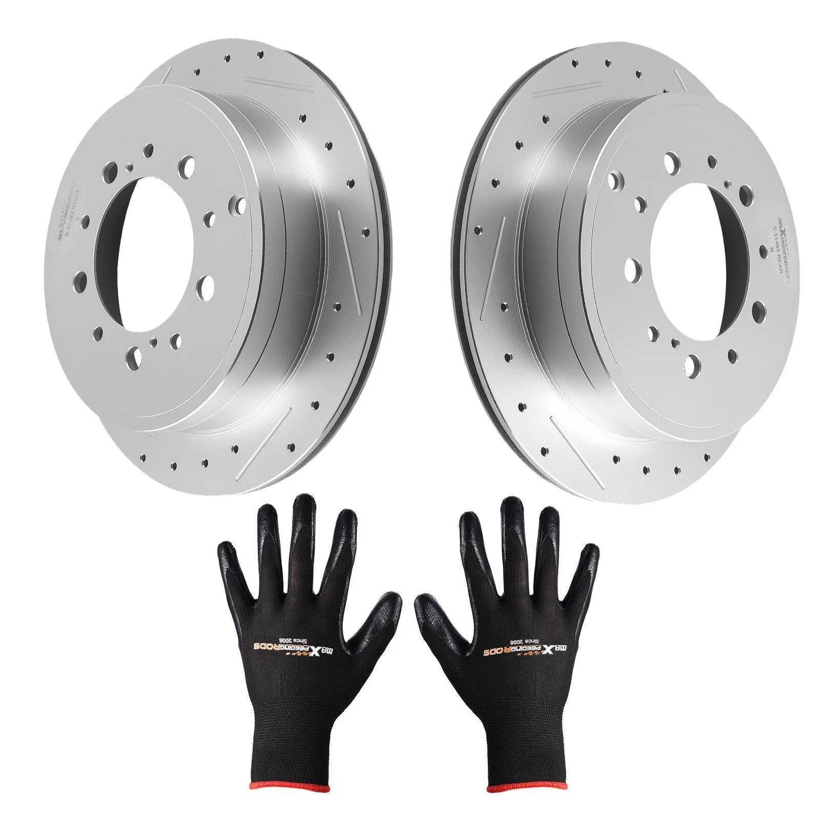 Rear Left and Right Brake Rotors Kit for Lexus LX570 and Toyota Land Cruiser (2008–2021)