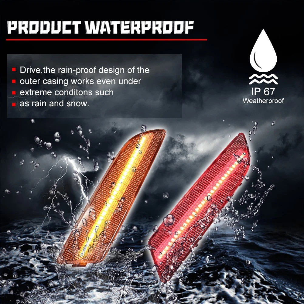 4X Clear Front & Rear Bumper Side Marker Lights for Chrysler Crossfire (2004–2008)