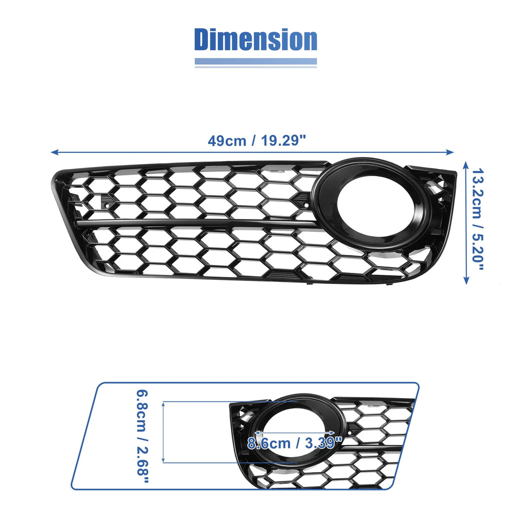 Pair Fog Light Grille Covers for Audi A5 (2008–2021) 8T0807682