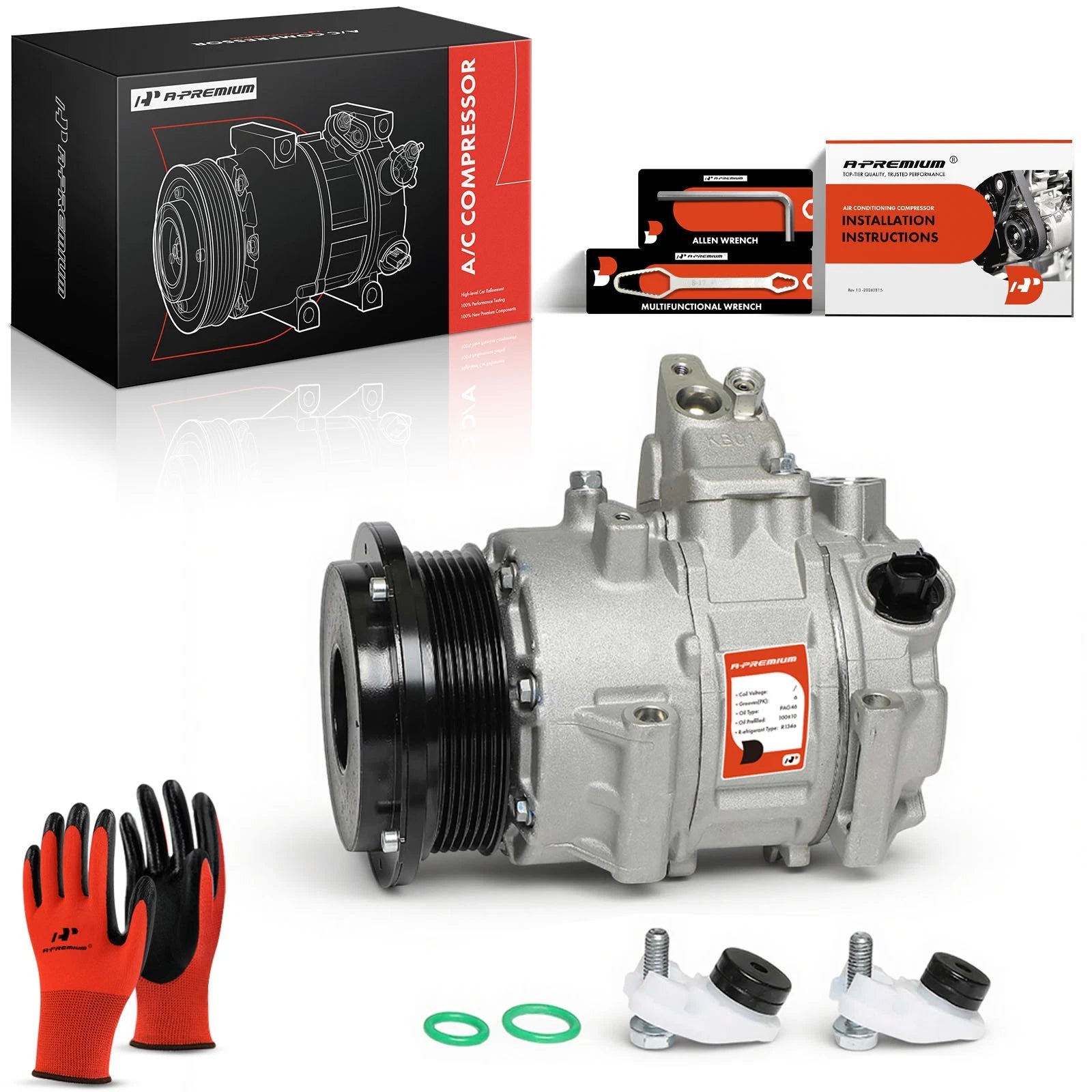 A/C Compressor with Clutch for Toyota Highlander Venza (2009-2016)