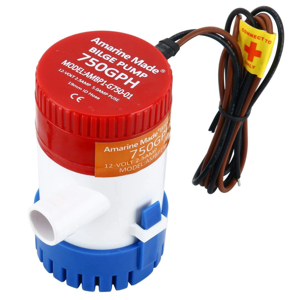 12V 750GPH Electric Bilge Pump for Boat Marine (Submersible Sump)