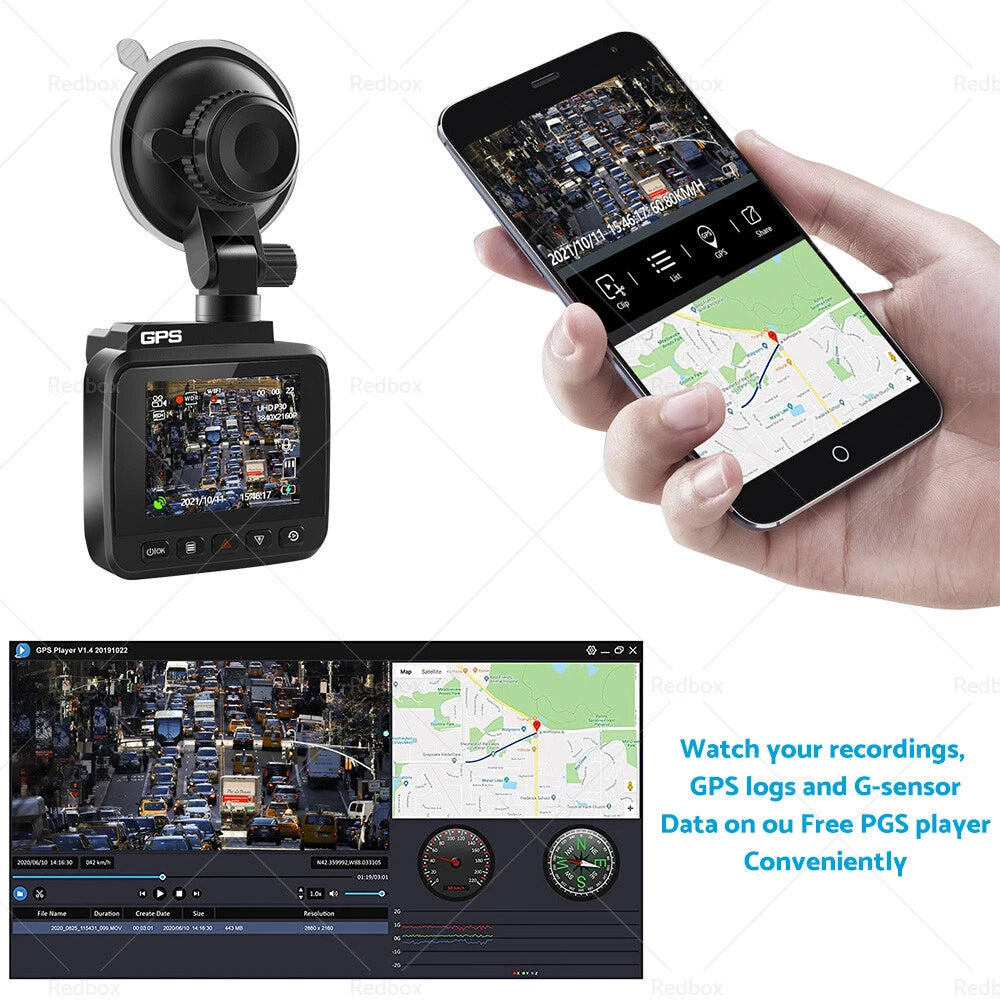 4K Dash Cam for Universal Cars (UHD 2160P, WiFi, GPS, 170°)