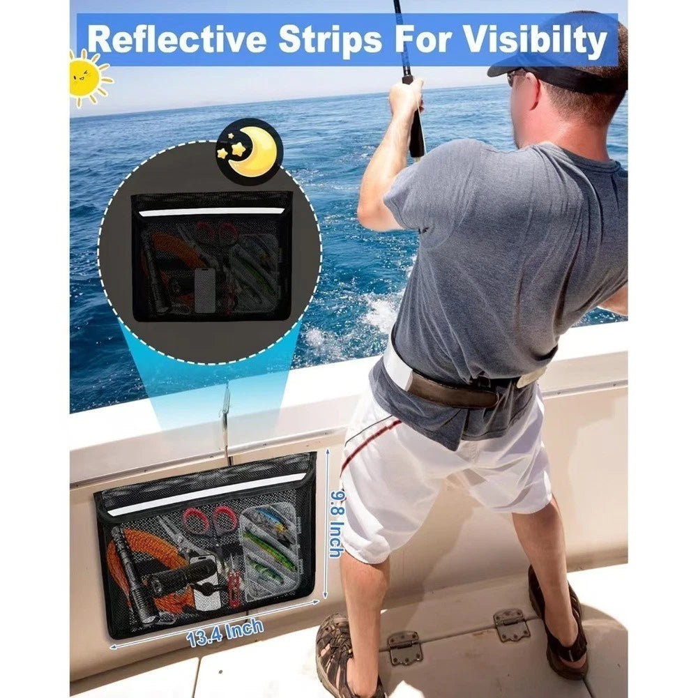 2X Black Storage Bag for Boat RV Car with Reflective Strips