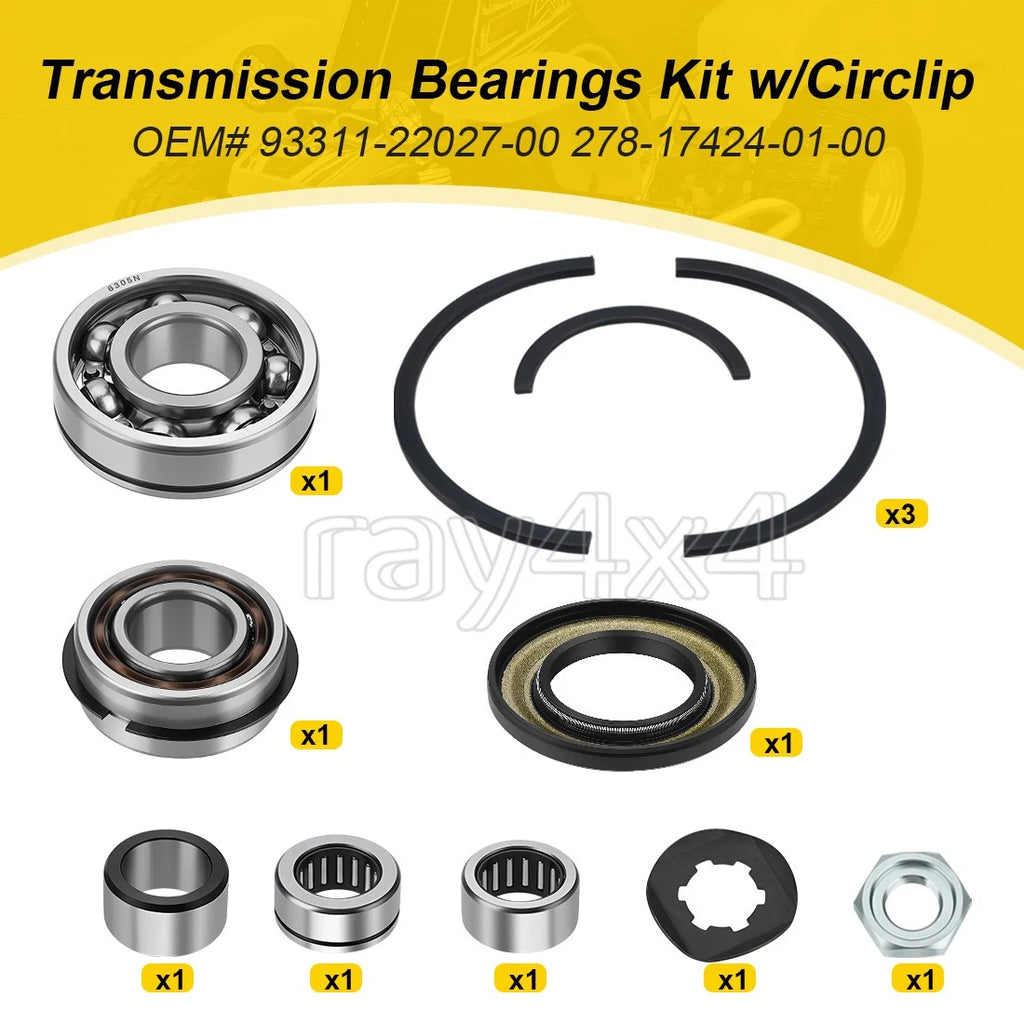 Transmission Bearings Circlip Collar Oil Seal Kit for Yamaha Banshee 350 (1987–2006)