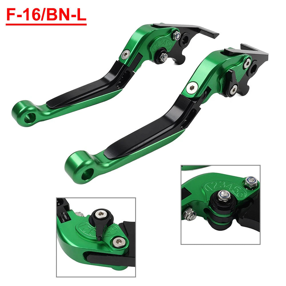 CNC Extendable Brake Clutch Levers for Benelli TRK502/X BN302S (2015–2019) Green