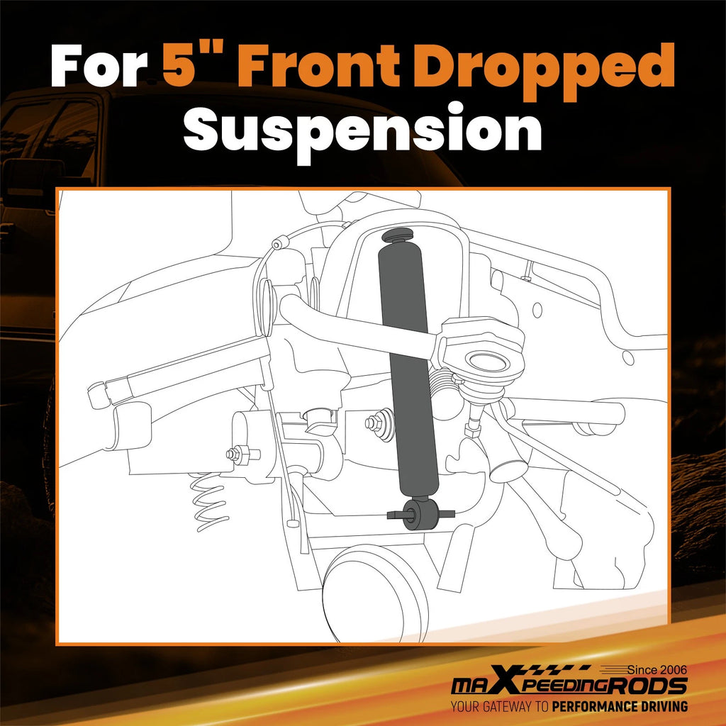 5" Front Lowering Shock Absorbers for Chevrolet C1500 GMC Sierra 2WD (1988–1998)