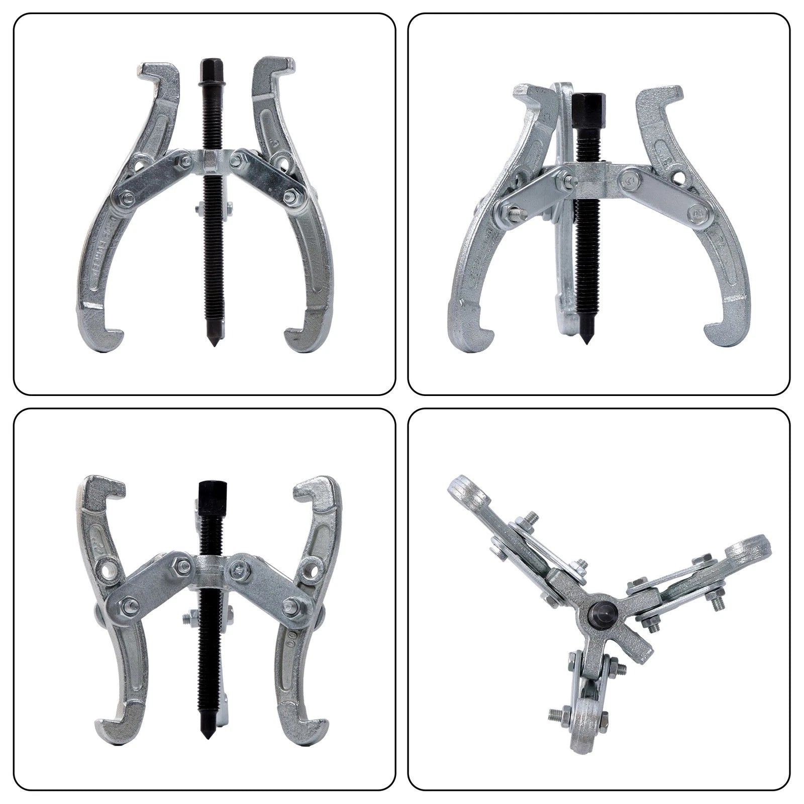 Set of 4 Gear Pullers for Auto Mechanic (3" 4" 6" 8")