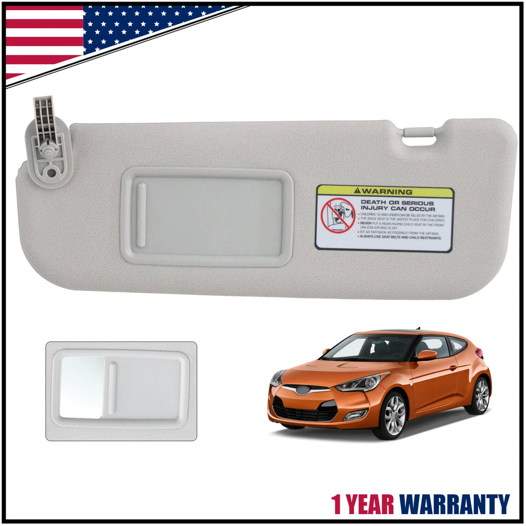 Sun Visor with Mirror Left Driver Side for Hyundai Veloster (2012–2015)
