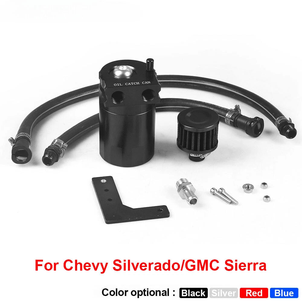 Oil Catch Can Tank Separator with Air Filter for Chevy Silverado & GMC Sierra