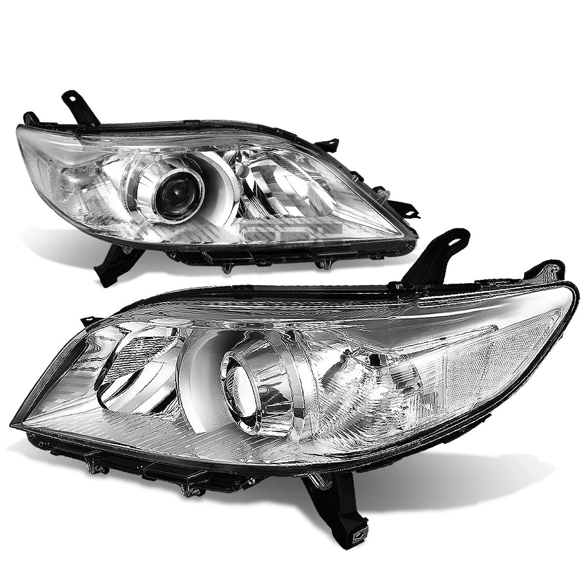Set of 2 Chrome Housing Clear Corner Headlights for Toyota Sienna (2011–2020)