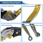 Adjustable Brake Clutch Levers for Honda CBR600RR (2003–2019) - Titanium Gold Tone