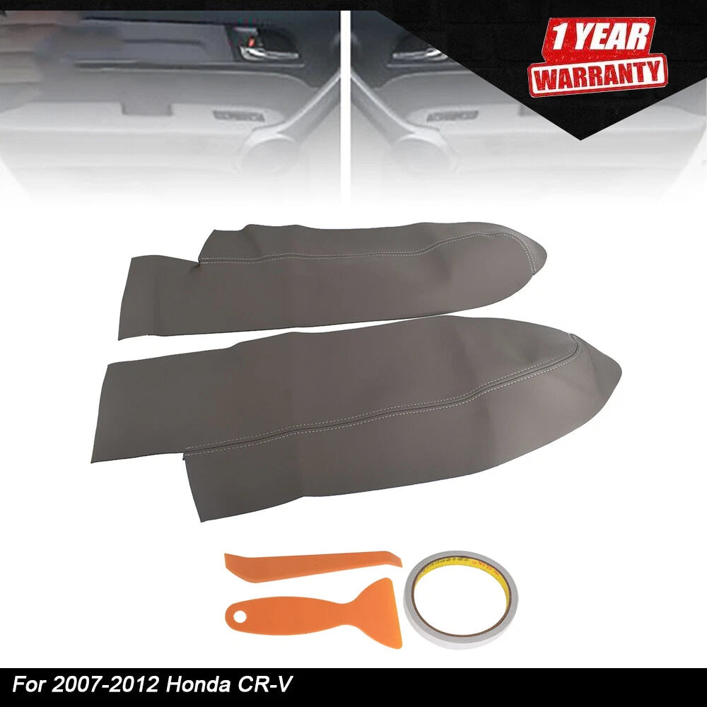 Set of 2 Leather Front Door Panels Armrest Covers for Honda CR-V (2007–2012)
