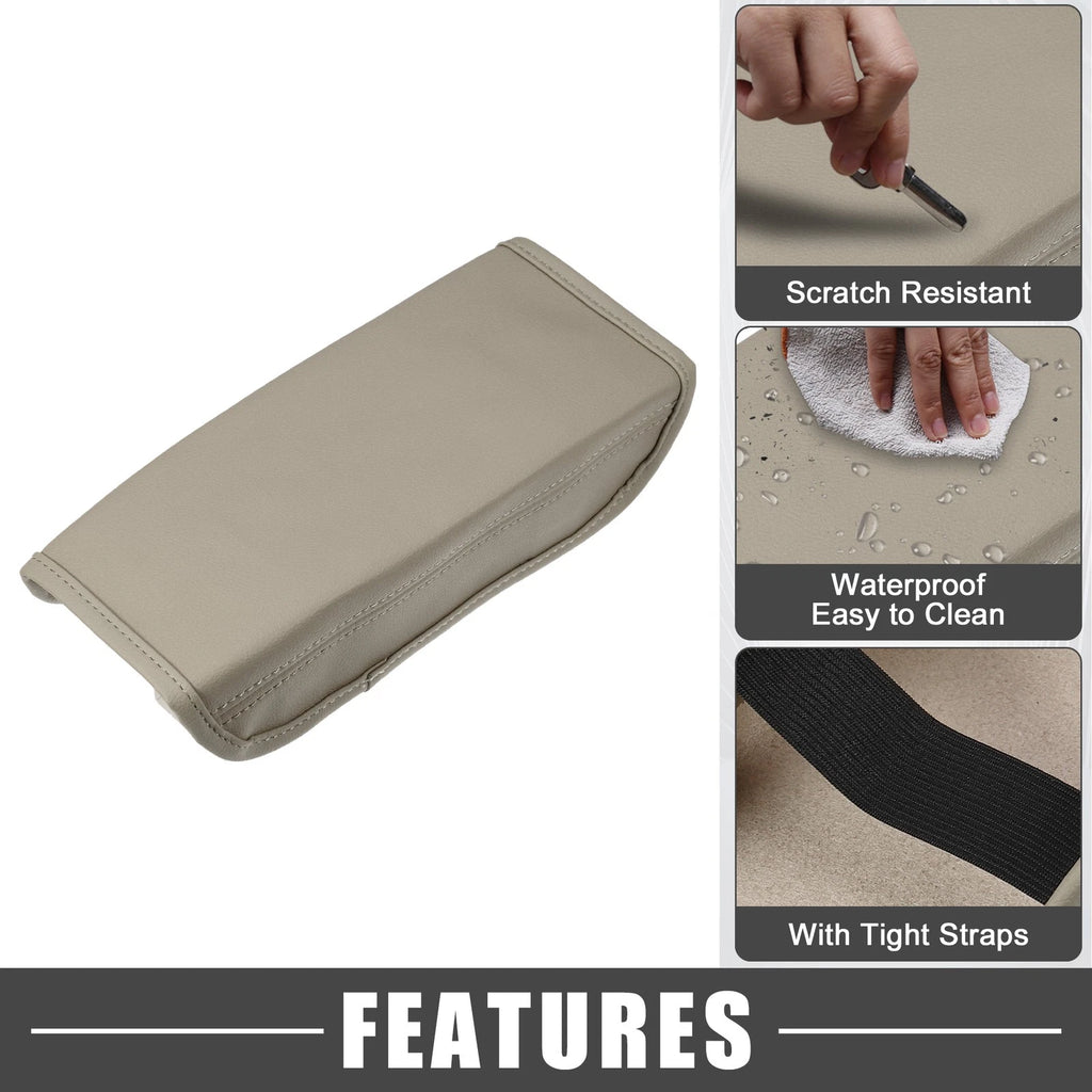 Center Console Cover Pad for Hyundai Tucson (2022–2023) Faux Leather Beige