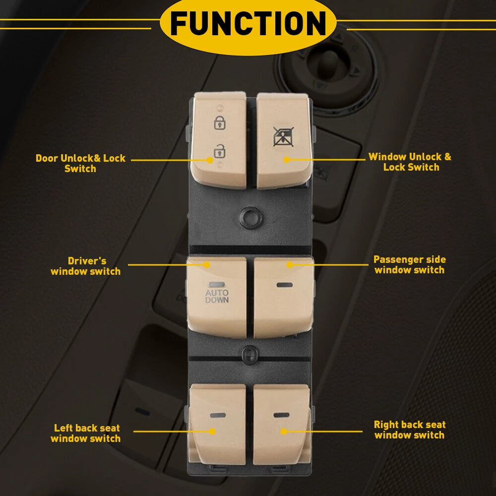 Driver Master Door Window Switch for Hyundai Elantra (2011â2015)