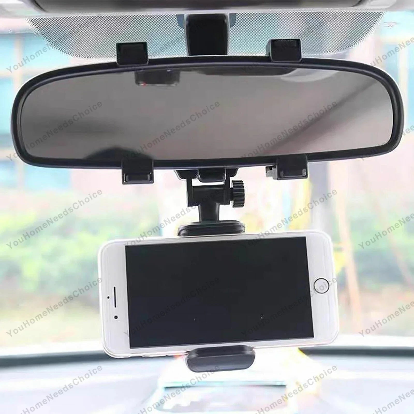 360�� Rotation Phone Holder Rear-view Mirror Mount for Car Truck Smartphone GPS