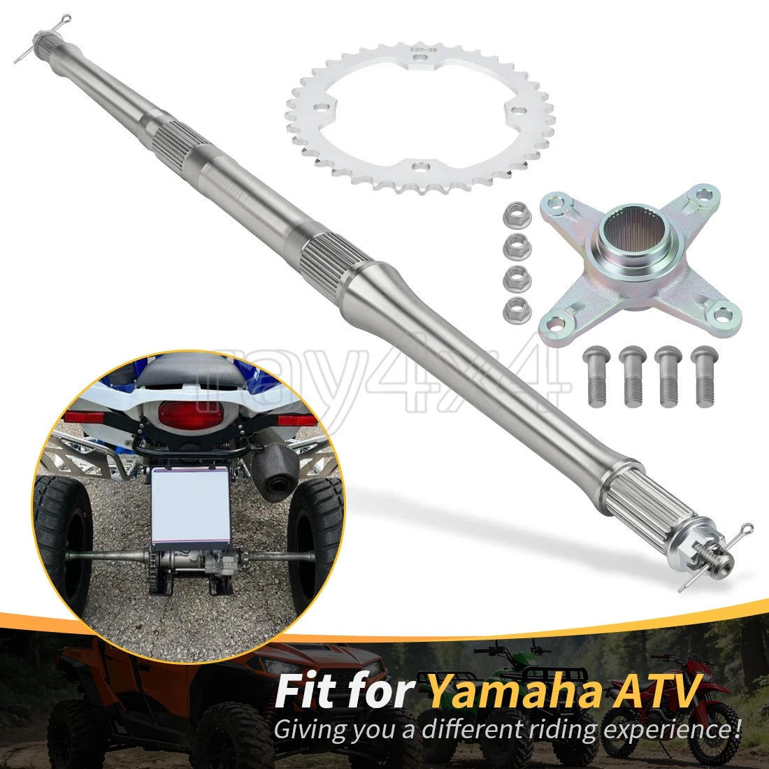 Rear Axle Shaft & Sprocket Mount Axle Collar Hub Nuts for Yamaha YFM350 (2004–2006)