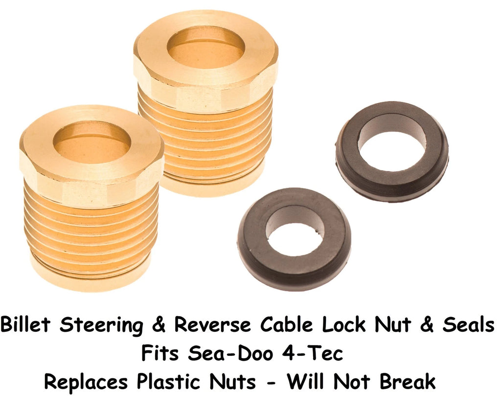 Set of 2 Reverse & Steering Cable Billet Lock Nut & Seal for Sea Doo (N/A) 293830063 211100009