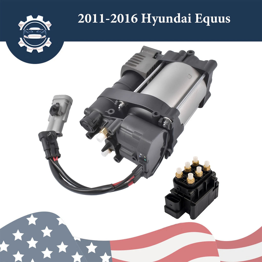 Air Suspension Compressor Pump & Solenoid Valve for Hyundai Equus (2011–2016)
