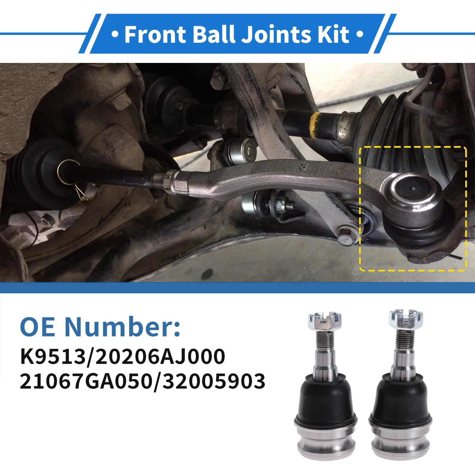 2X Front Lower Ball Joints for Saab 9-2X (2005–2006) No.K9513/20206AJ000/21067GA050