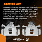 Rear Brake Calipers for Ram CV (2013-2015) Volkswagen Routan (2012-2014)