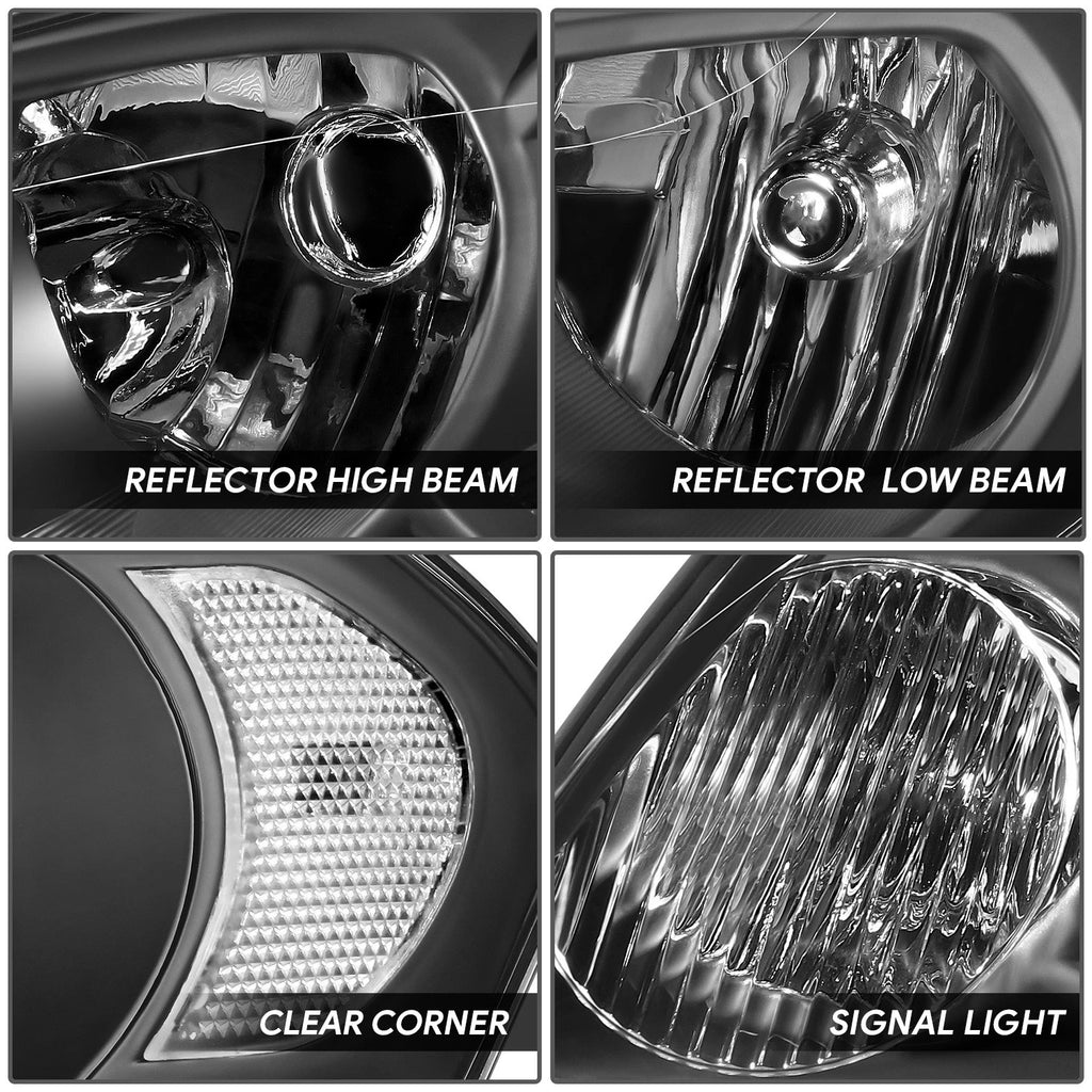 Set of 2 OE Style Black Clear Headlights for Chevrolet Impala Monte Carlo (2006–2016)