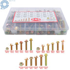 Set of 245 Heavy Duty Flanged Bolts and Nuts Kit for Metric Applications