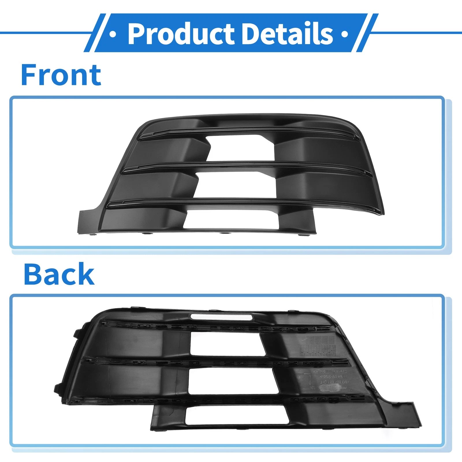 1pc Fog Light Grill for Audi Q7 S-Line (2016–2019) No. 4M0807681D