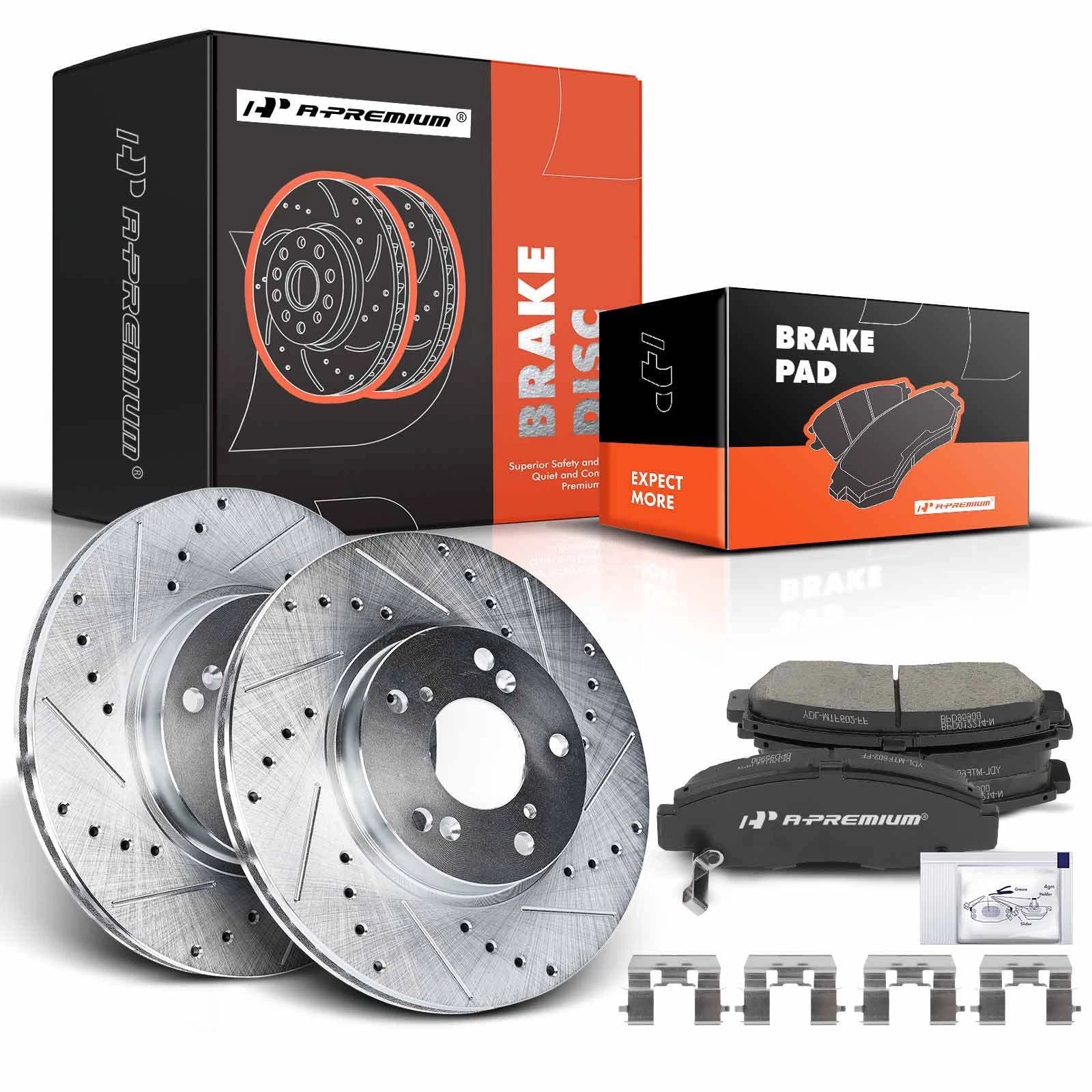 Set of 4 Drilled Rotors & Ceramic Brake Pads for Honda Accord (2003–2007)